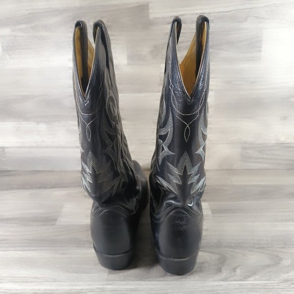 Dan Post Boots Size 10D Western Cowboy Mens Black Stitching DP 2110 J - Picture 3 of 8